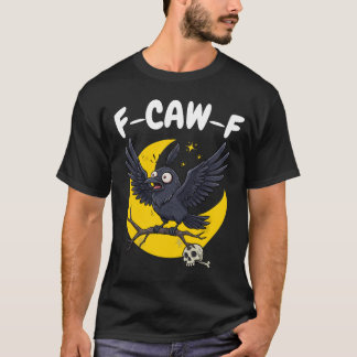 F-CAW-F 怖がるカラス - スプーキーな月 Tシャツ