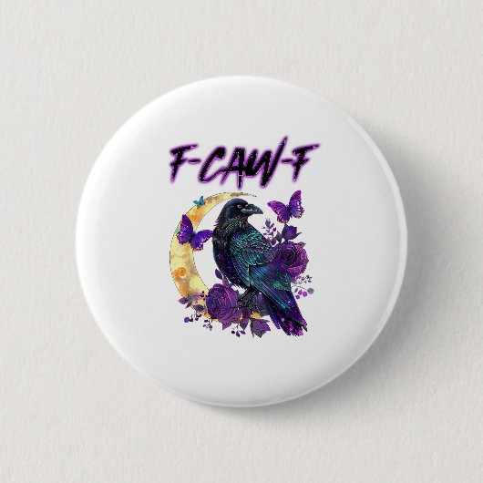 F-Caw-F 楽しいワタリガラス ハロウィン 缶バッジ (正面)