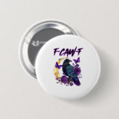 F-Caw-F 楽しいワタリガラス ハロウィン 缶バッジ (正面&裏面)