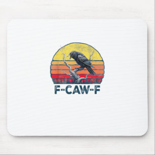 F-Caw-F 楽しいワタリガラス レトロゴシック 鳥のダジャレ メンズ マウスパッド