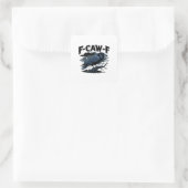 F-Caw-F 殺人現場を応援 コミックTシャツ スクエアシール (バッグ)