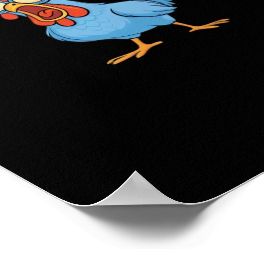 F-Caw-F 汚い言葉を吐く鶏 クラシック レトロスタイル ポスター (角)