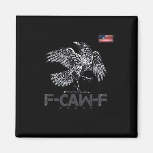 F-Caw-F 牛 面白い 鳥 USA ヴィンテージ フラグ 面白い ユーモア マグネット (正面)