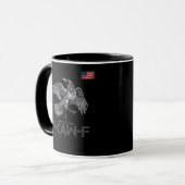 F-Caw-F 牛 面白い 鳥 USA ヴィンテージ フラッグ ユーモア マグカップ (正面左)