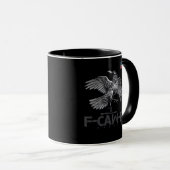 F-Caw-F 牛 面白い 鳥 USA ヴィンテージ フラッグ ユーモア マグカップ (正面右)