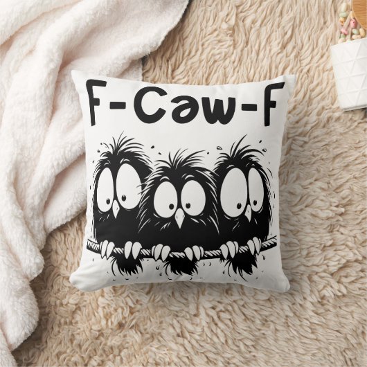 F-Caw-F 笑える鳥の引用ギフト クッション (ブランケット)