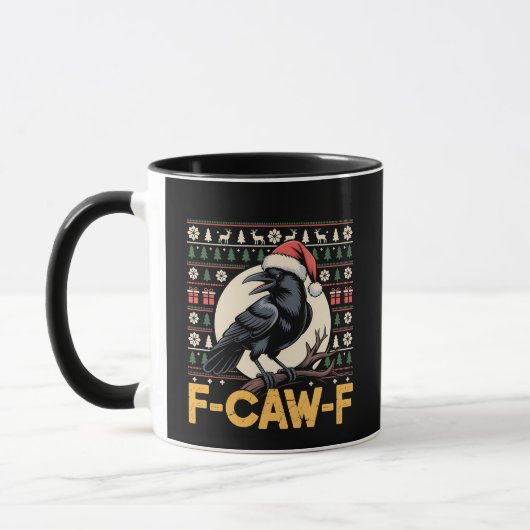 F-Caw-F 雪だるまを作らないよ、面白いクリスマス マグカップ (左)