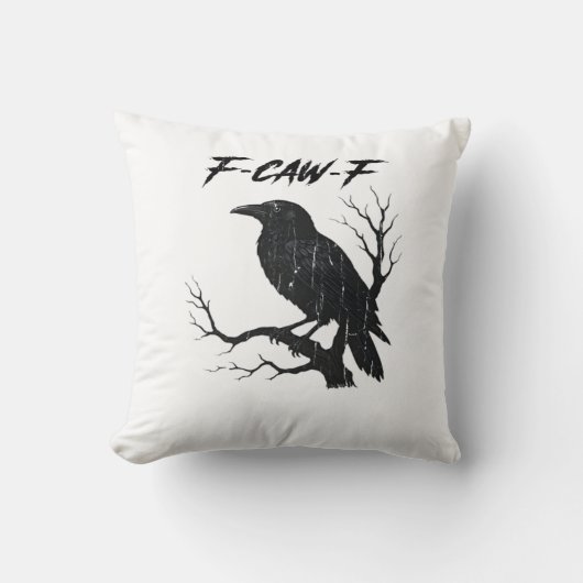 F-Caw-F 面白いカラス クッション (正面)