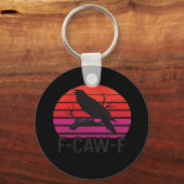 F-Caw-F 面白いカラス クラシックミニマル キーホルダー (正面)
