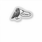 F-Caw-F 面白いカラス 鳥 ワシ プチ鹿ギし F-Off 控えめ下ネタ シール (正面)
