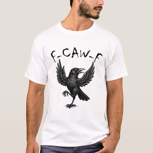 F-CAW-F 面白いカラス Tシャツ (正面)