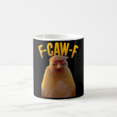 F-caw-f 面白いニワトリのユーモア F-caw-f 引用 トランプ コーヒーマグカップ (中央)