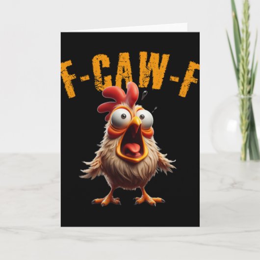 F-caw-f 面白いニワトリの鳴き声のユーモア カード (正面)
