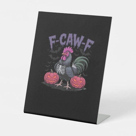 F Caw F 面白いニワトリ クラシックでシンプルなスタイル 台座サイン (正面)