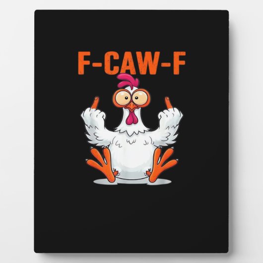 F-Caw-F 面白いニワトリ クラシックミニマルシンプル フォトプラーク (正面)