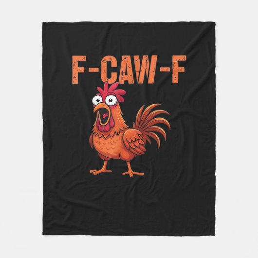 F Caw F 面白いニワトリ クラシック モダン スタイル フリースブランケット (正面)