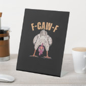 F Caw F 面白いニワトリ クラシック レトロ スタイル 台座サイン (インサイチュ)