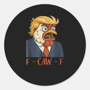 F Caw F 面白いニワトリ クラシック ヴィンテージ クールスタイル ラウンドシール