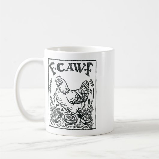 F-caw-f 面白いニワトリ サルカズム ワードゲーム 農家 _1 コーヒーマグカップ (左)