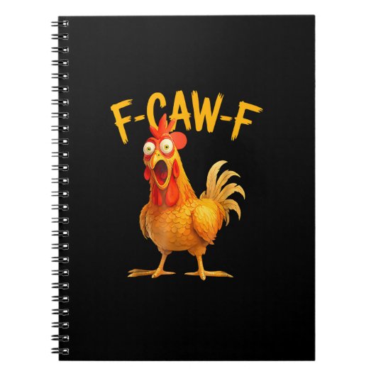 F-Caw-F 面白いニワトリ 鳴き声 グランジ ノートブック (正面)