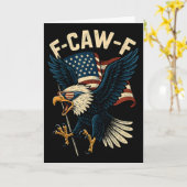 F-caw-f 面白い禿鷲 ユーモア インディペンデンス・デー ジョーク カード (黄色い花)