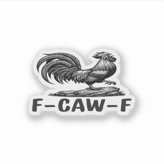 F-Caw-F 面白い言葉遊び 引用ステッカー シール (正面)