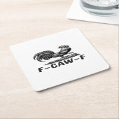 F-Caw-F 面白い言葉遊び 引用符 ステッカー スクエアペーパーコースター (アングル)