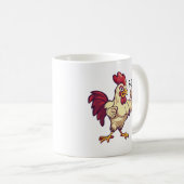 F-Caw-F 面白い雄鶏の羽を誇示するマグカップ コーヒーマグカップ (正面右)