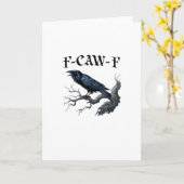 F-Caw-F 面白い鳥のカラス カード (黄色い花)