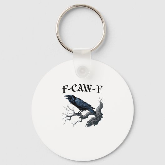 F-Caw-F 面白い鳥のカラス キーホルダー (正面)