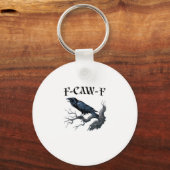 F-Caw-F 面白い鳥のカラス キーホルダー (正面)