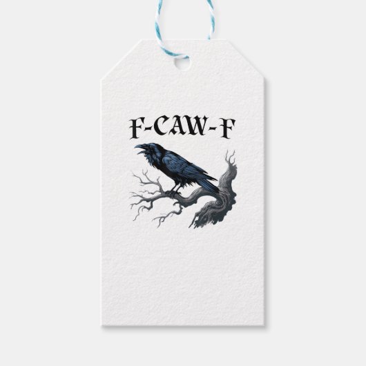 F-Caw-F 面白い鳥のカラス ギフトタグ (正面)