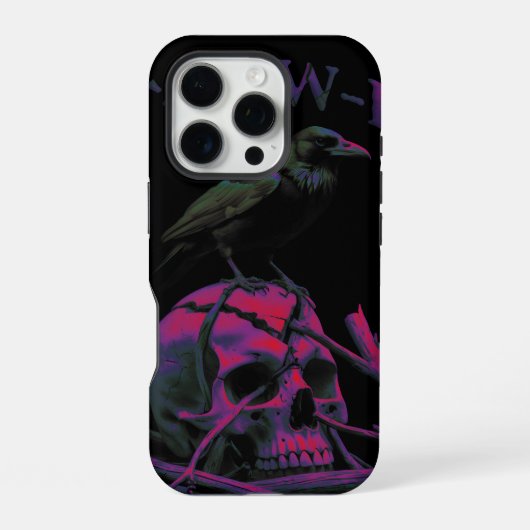 F-Caw-F 面白い黒いカラス 鳥 iPhoneケース (裏面)