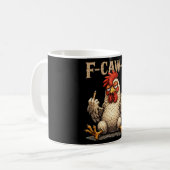 F-caw-f 面白い黒い雄鶏 ゴシック Fcawf ニワトリ A コーヒーマグカップ (正面左)