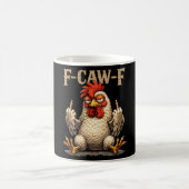 F-caw-f 面白い黒い雄鶏 ゴシック Fcawf ニワトリ A コーヒーマグカップ (中央)