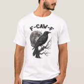 F-Caw-F 面白い黒い鳥の月 ゴシック大人ユーモア Tシャツ (正面)