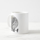 F-Caw-F 面白い黒鳥 月 ゴシック 大人のユーモア コーヒーマグカップ (正面左)