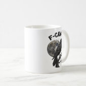 F-Caw-F 面白い黒鳥 月 ゴシック 大人のユーモア コーヒーマグカップ (正面右)