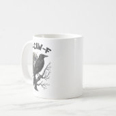 F-Caw-F 面白い黒鳥 月 ゴシック 大人のユーモア コーヒーマグカップ (正面左)