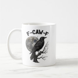 F-Caw-F 面白い黒鳥 月 ゴシック 大人のユーモア コーヒーマグカップ