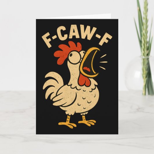 F Caw F 面白い ニワトリ おんどり メンズ レディース Fcawf カード (正面)