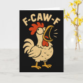 F Caw F 面白い ニワトリ おんどり メンズ レディース Fcawf カード (黄色い花)