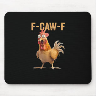 F Caw F 面白い ニワトリ ユーモア オンドリ Meme クラシック マウスパッド