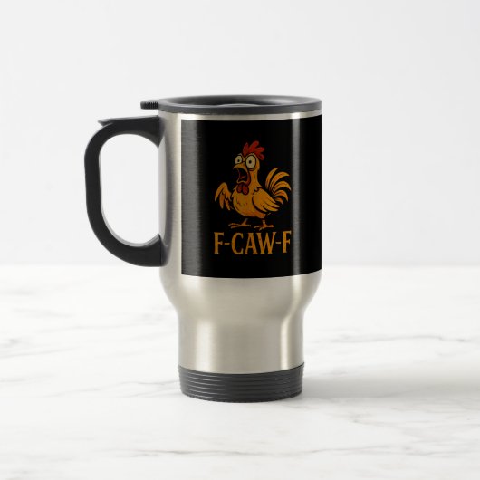 F-Caw-F 面白い ニワトリ ユーモア 鶏 メーム 鶏 L トラベルマグ (左)