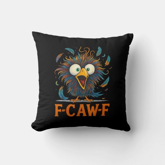 F-Caw-F 面白い メッシィ 鶏 鳥 ニワトリ F-Caw-F M クッション (正面)