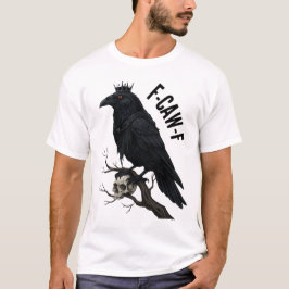 F-CAW-F 骸骨に佇む闇の王カラス Tシャツ