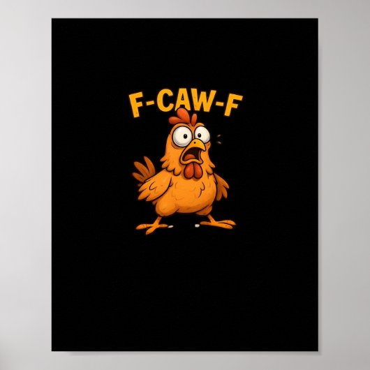 F Caw F 鳥好きな人への洒落たユニークデザイン ポスター (正面)