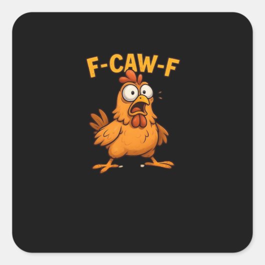 F Caw F 鳥好きのためのダジャレデザイン スクエアシール (正面)