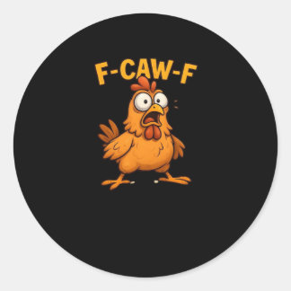 F Caw F 鳥好きのためのダジャレ 涼しい ユニークなデザイン ラウンドシール