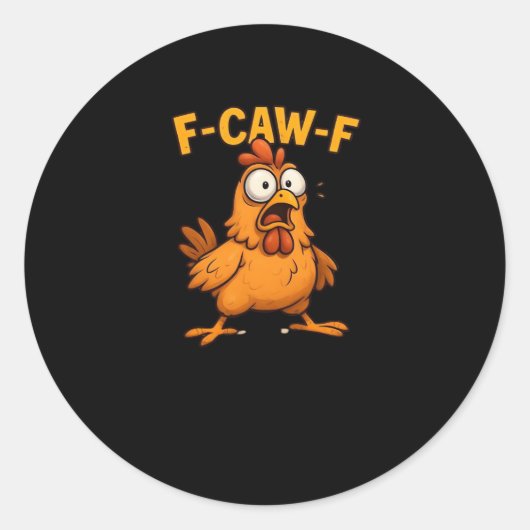F Caw F 鳥好きのためのダジャレ 涼しい ユニークなデザイン ラウンドシール (正面)